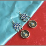 Blue Flower Krishna Earrings